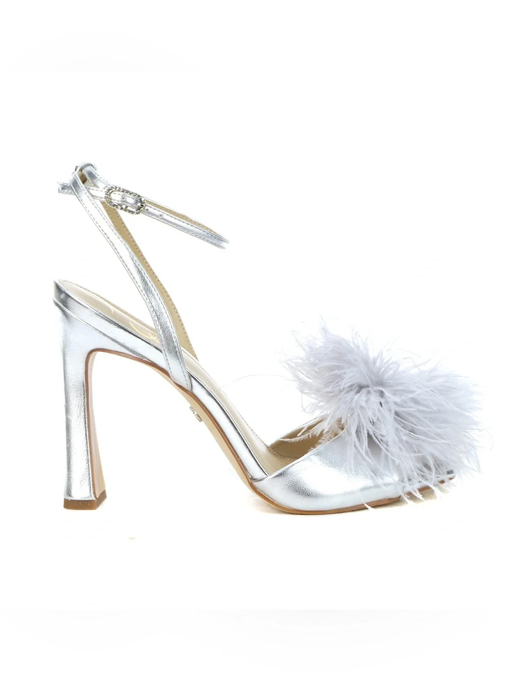 SAM EDELMAN Leon Soft Silver Paris Metallic Ankle Strap High‎ Heels, SZ 6 NIB 📐
